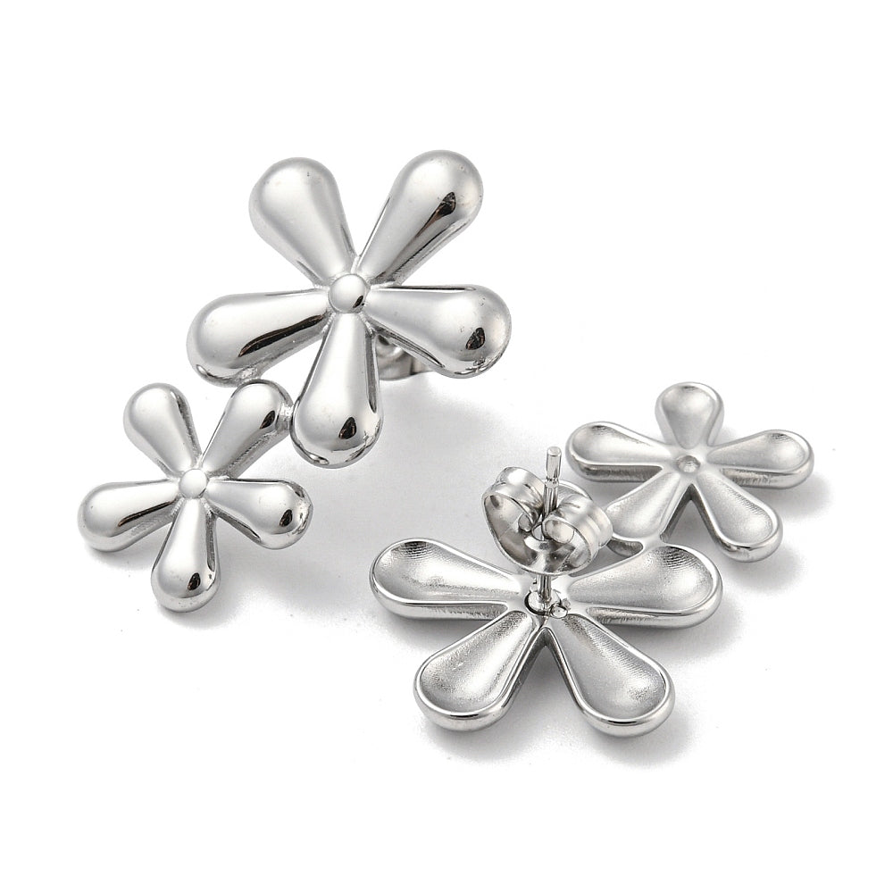 Statement Flower Studs Silver