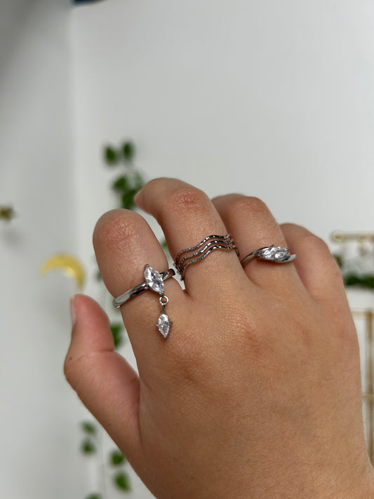 Flat Crystal Ring