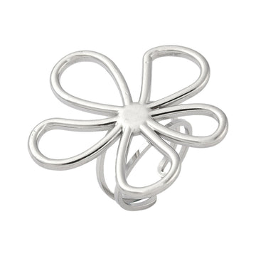 Statement Flower Ring Silver