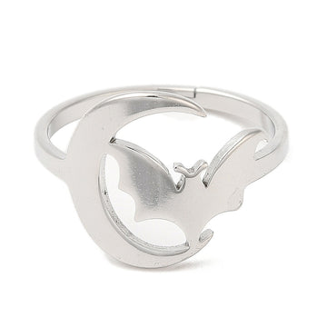 ring with moon and bat
