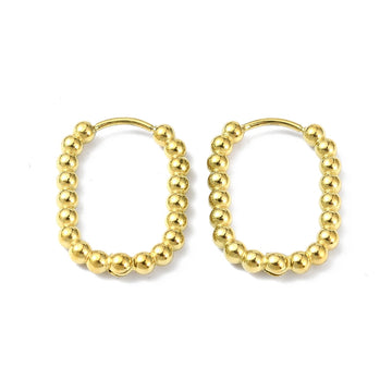 Rectangle Bubble Hoops Gold