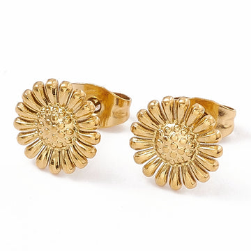 gold sunflower studs