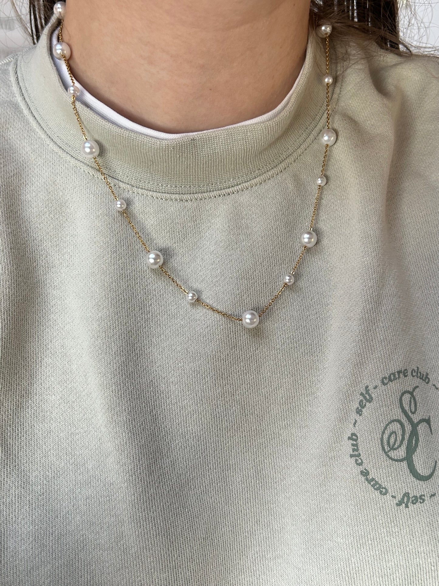 Multi Dainty Pearl Necklace