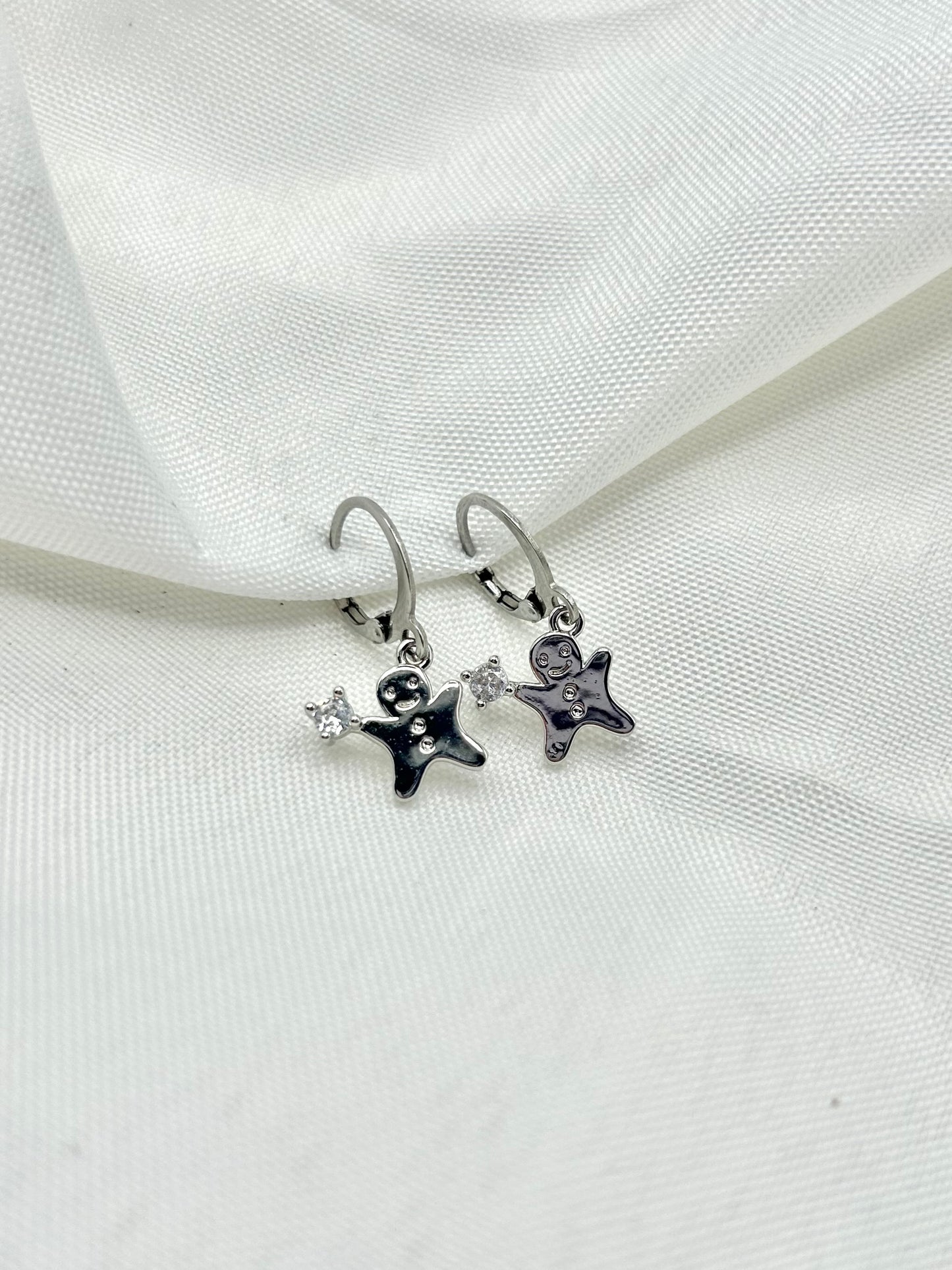 Gingerbread Man Crystal Earrings