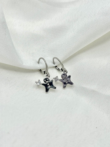 Gingerbread Man Crystal Earrings
