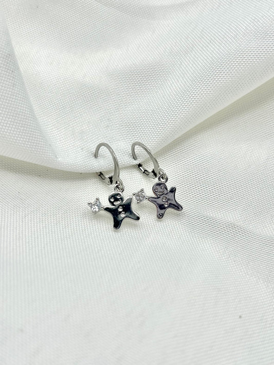 Gingerbread Man Crystal Earrings