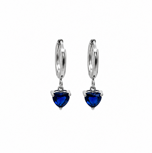Tiny Heart Hoops Blue