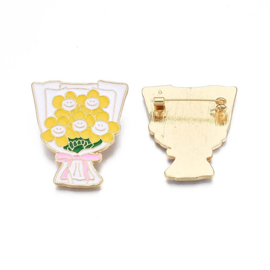 Smiley Flower Pin