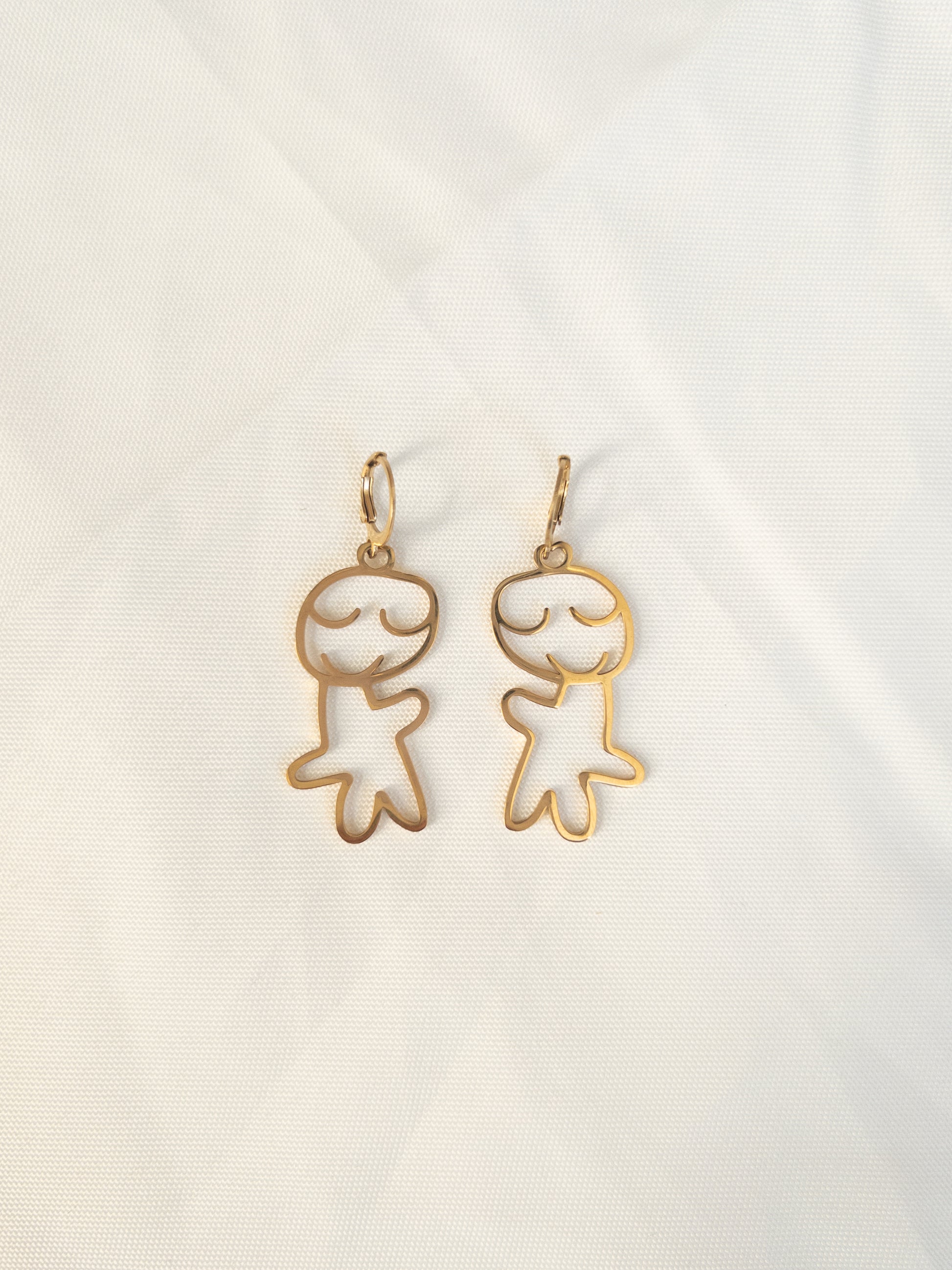 Abstract stickman earrings