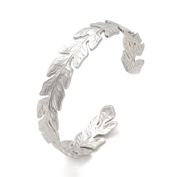 silver leaf bangle