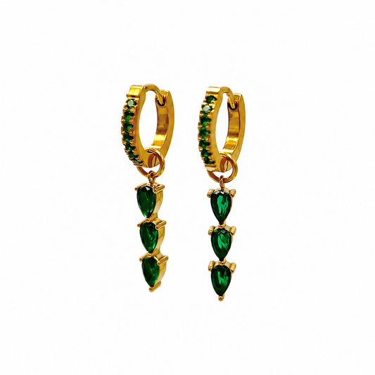 Green Triple Hoops