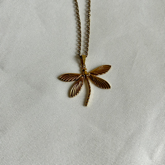 Dragonfly Necklace Gold