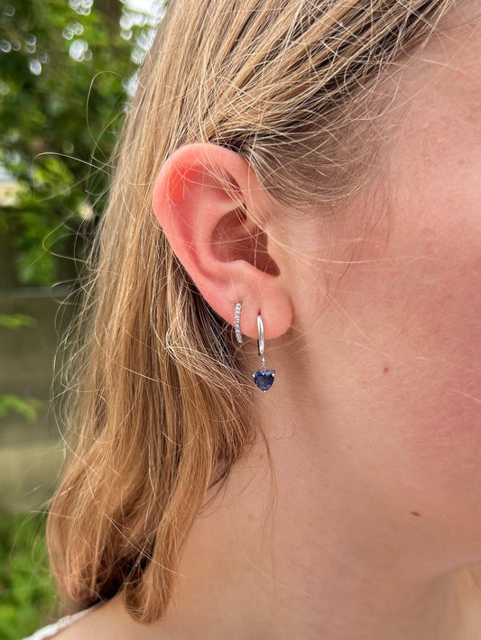 Tiny Heart Hoops Blue