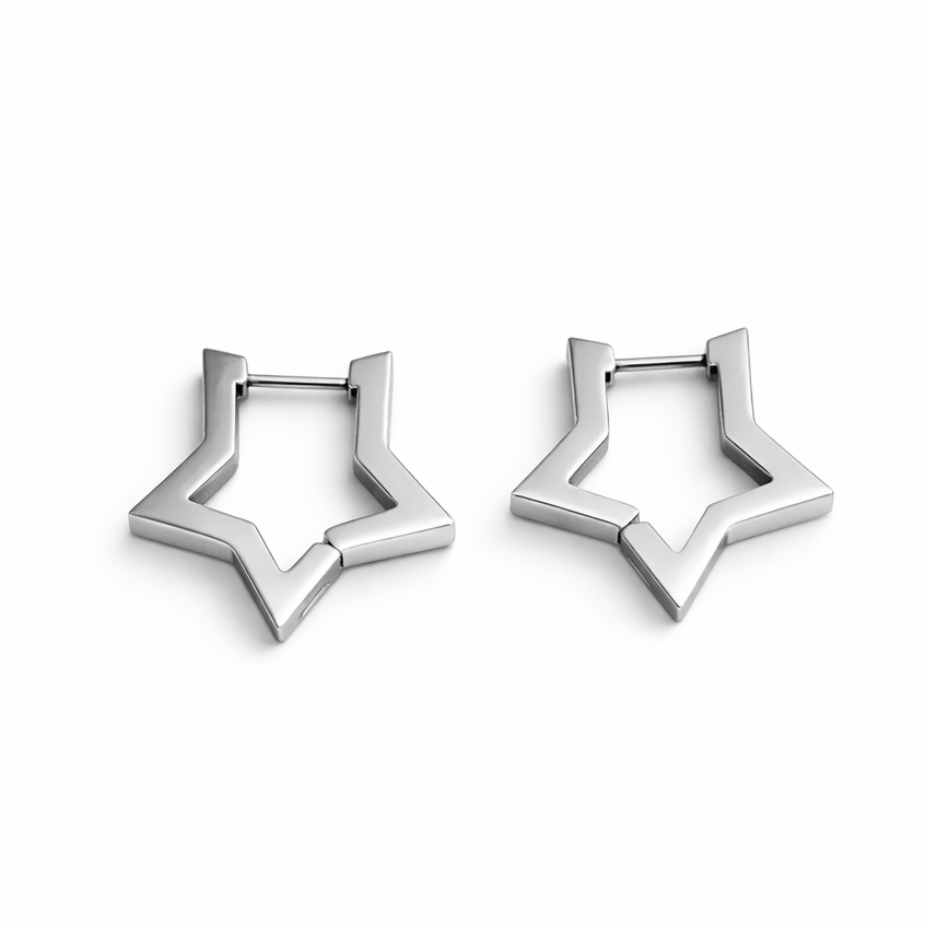 Star Hoops Silver