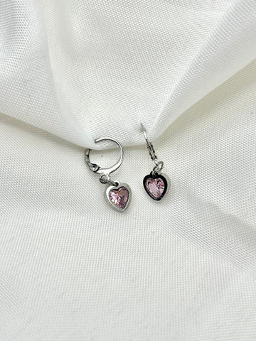 Pink Heart Earings