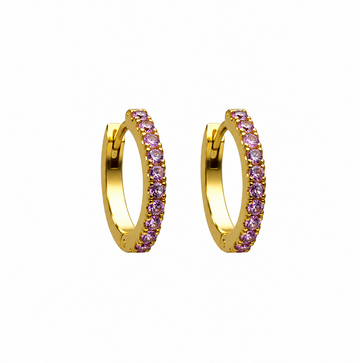 Purple Crystal Hoops