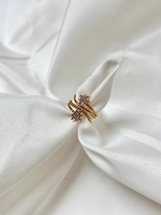 Stacked Star Ring