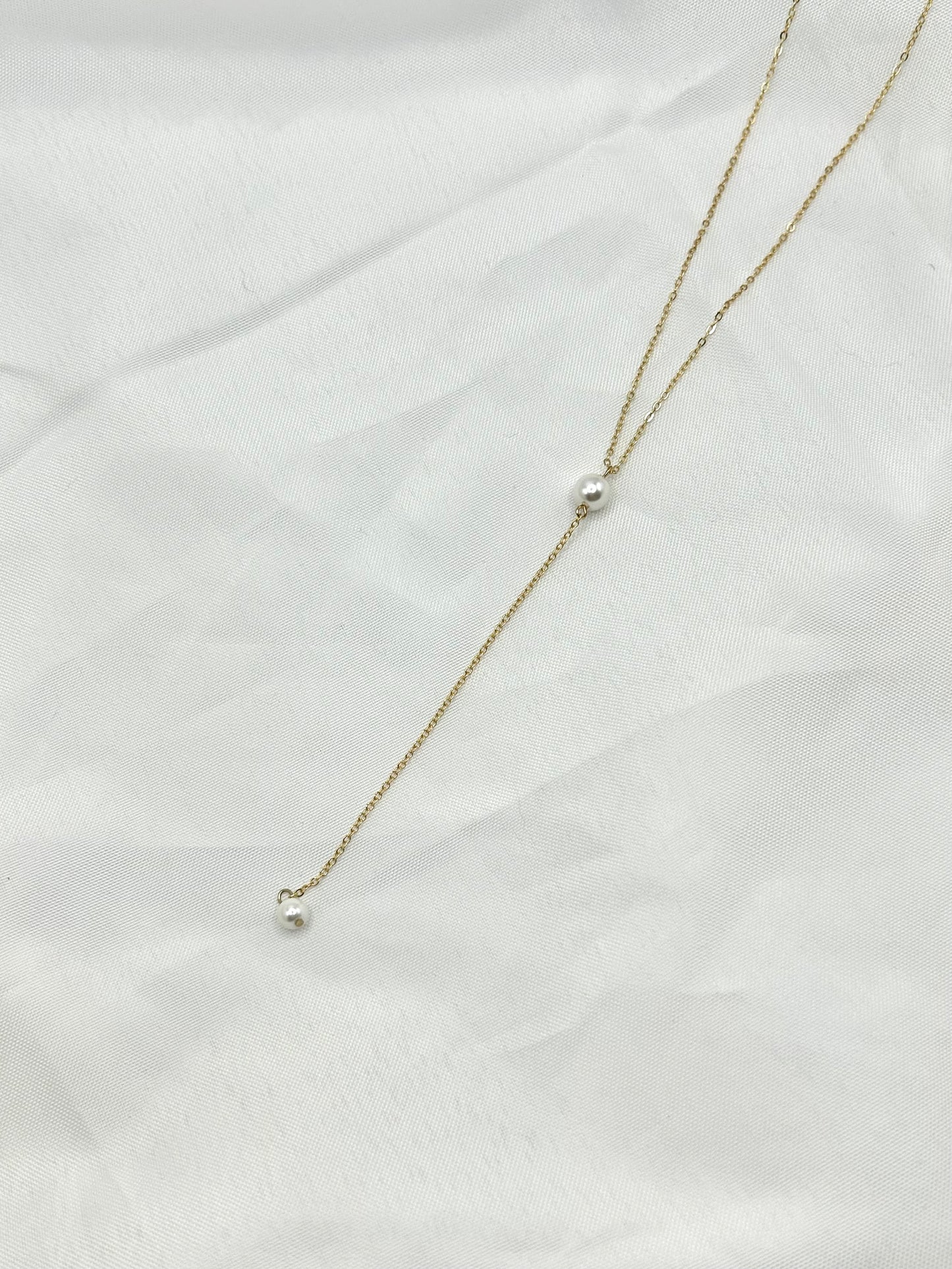 Dainty Pearl Y-Necklace