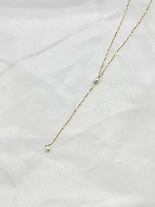 Dainty Pearl Y-Necklace