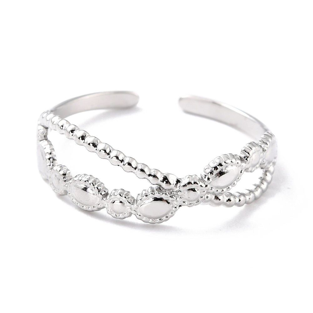 Twisted Combo Ring Silver