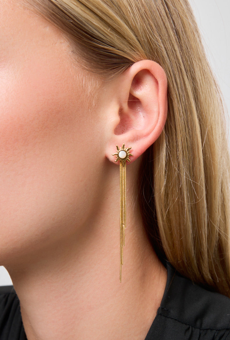 Long Sun Studs Gold