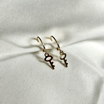 gold key earrings