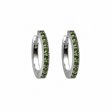 Green Crystal Hoops