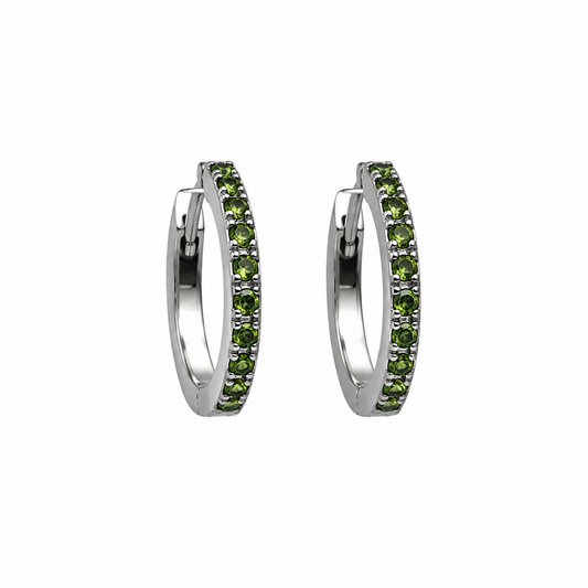 Green Crystal Hoops