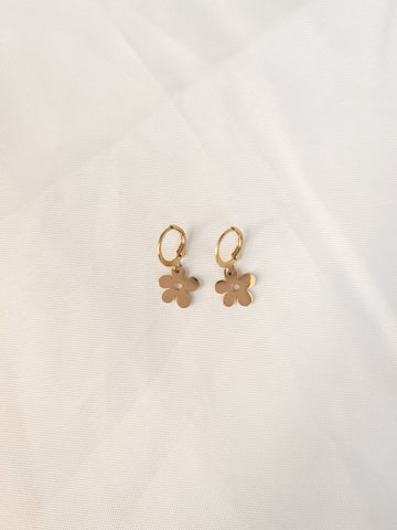Gold abstract flower earrings