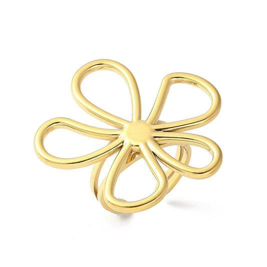 Statement Flower Ring Gold