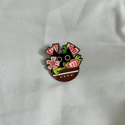 Cat In Flowers Pin