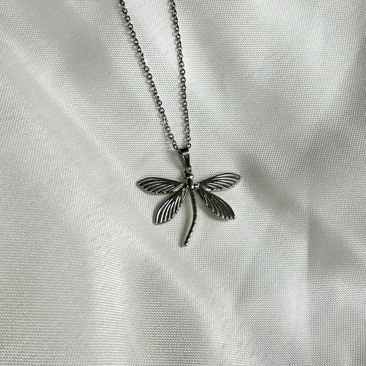 Dragonfly Necklace Silver