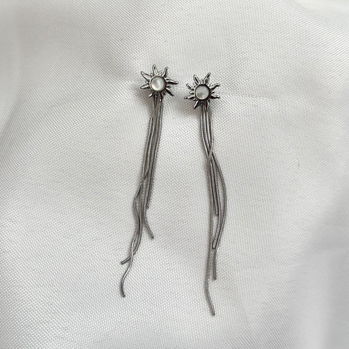 Long Sun Studs Silver