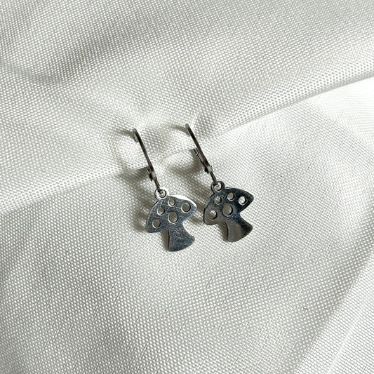 Mushroom Earrings Silver