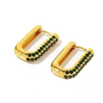 Green Rectangle Hoops