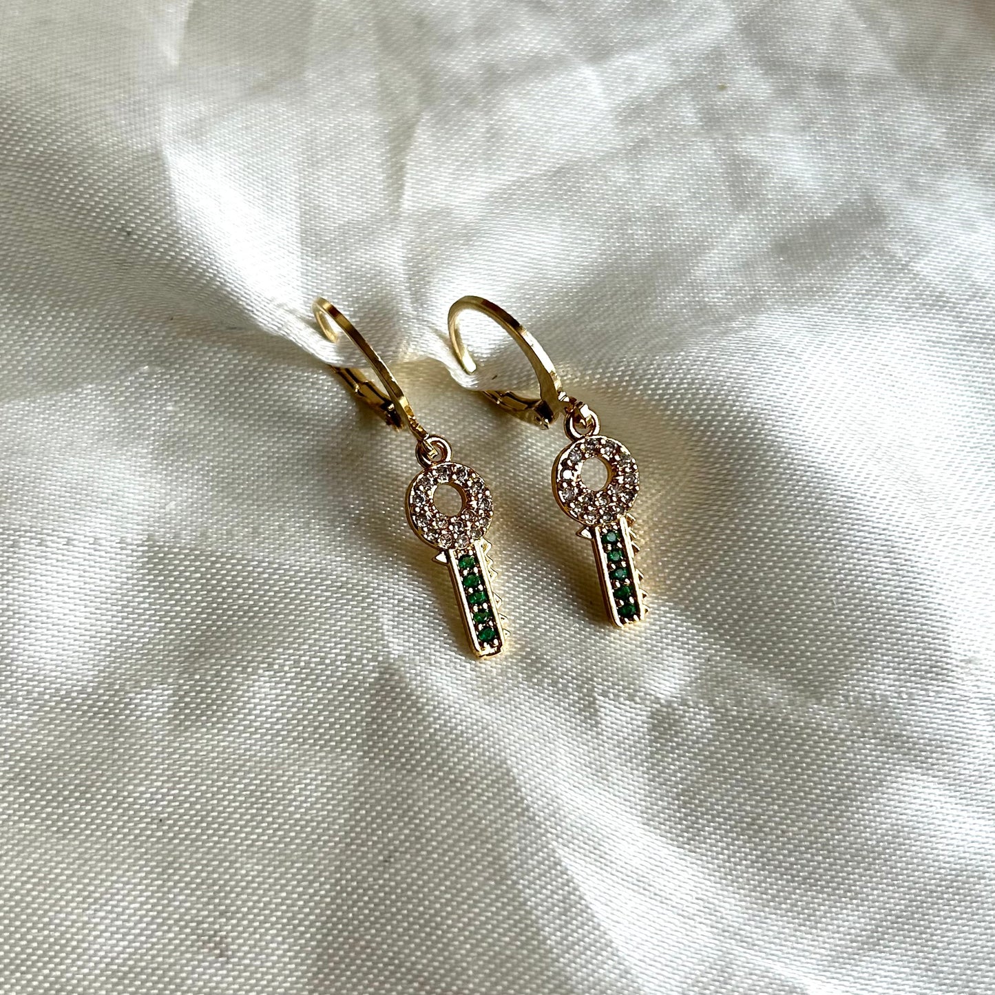 Green Key Earrings