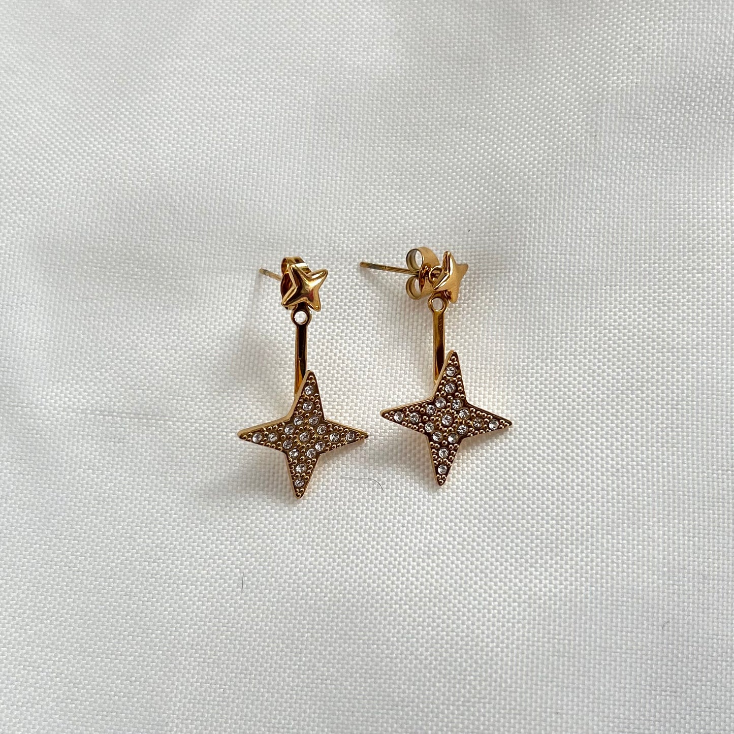 Hanging Star Studs Gold