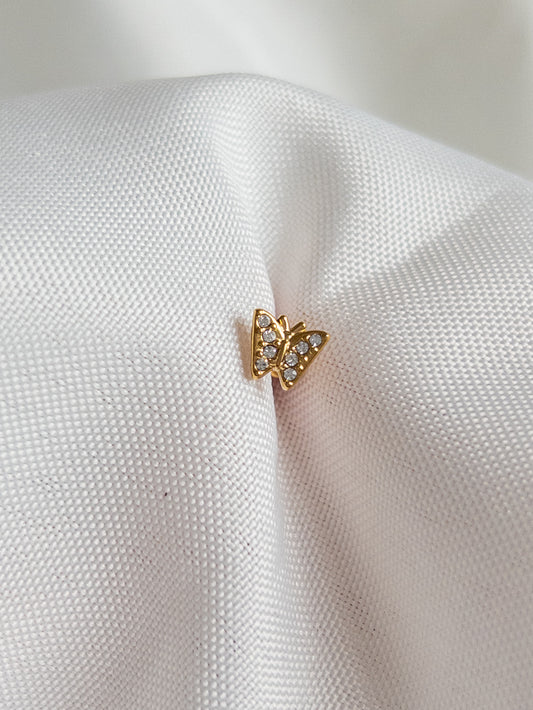 Crystal Butterfly Piercing Gold