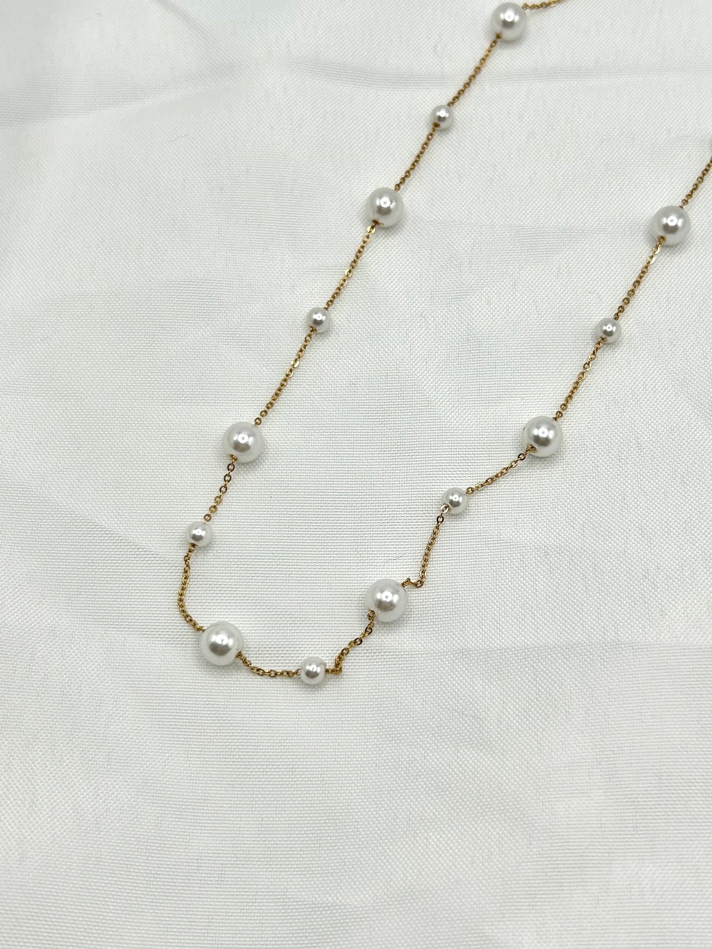 Multi Dainty Pearl Necklace