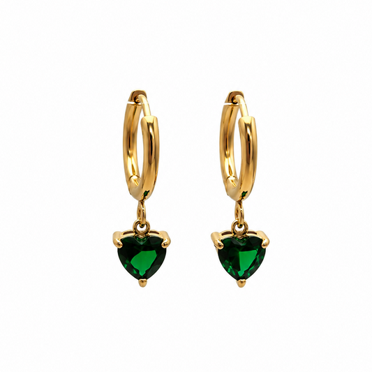Tiny Heart Hoops Green