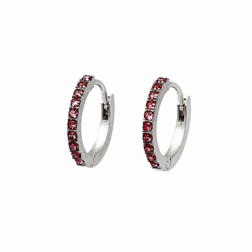 Mauve Crystal Hoops