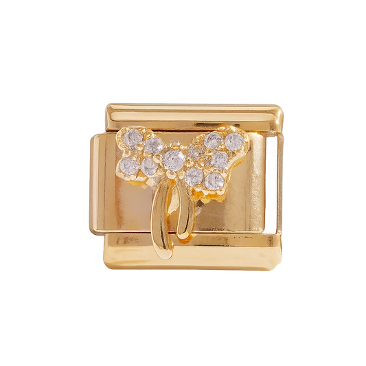 Crystal Bow Italian Charm