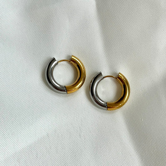 bulky hoops with mixed metals