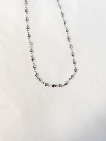 silver heart chain necklace