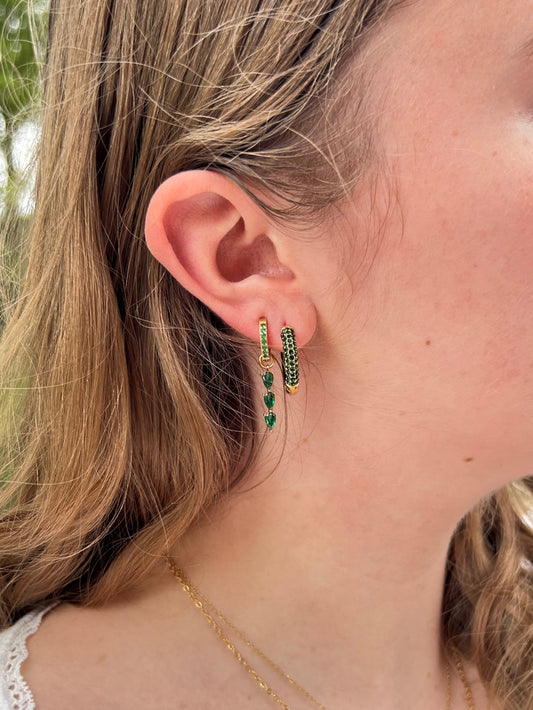 Green Triple Hoops