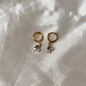 Cherry Gem Earrings White