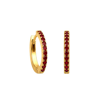 Red Crystal Hoops