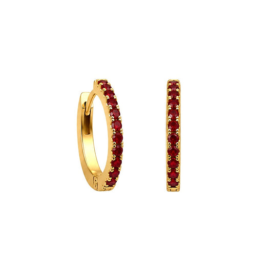 Red Crystal Hoops