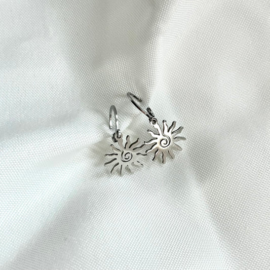 Funky Sun Earrings Silver