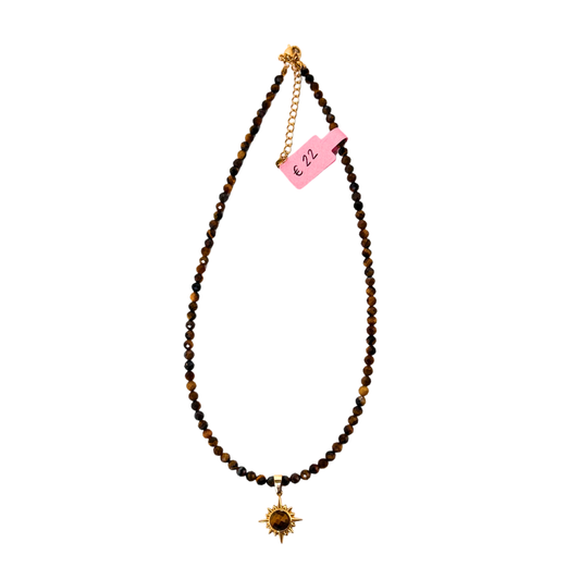 Tigers Eye Sun Necklace